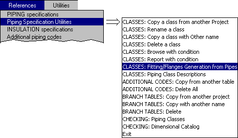 Class Utilities: Fittings/Flanges Generation